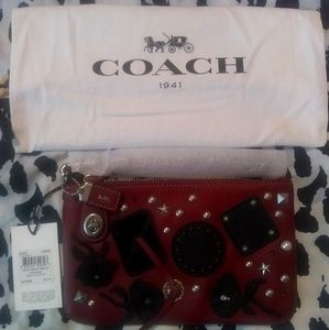 Custom Burgundy Coach Wristlet